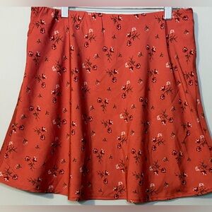 Hollister Floral A-Line Skirt in Burnt Orange
